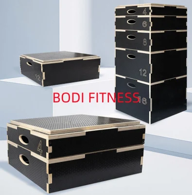 Fitnessstudio, Workout, Sprungbox, Sprungübung, Holz, verstellbar, plyometrische Sprungbox, Fitness-Plyo-Boxen